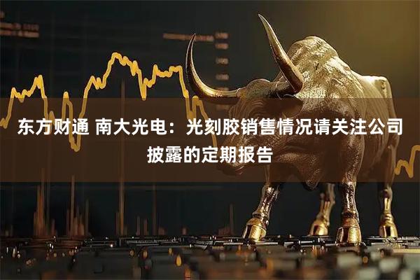 东方财通 南大光电：光刻胶销售情况请关注公司披露的定期报告