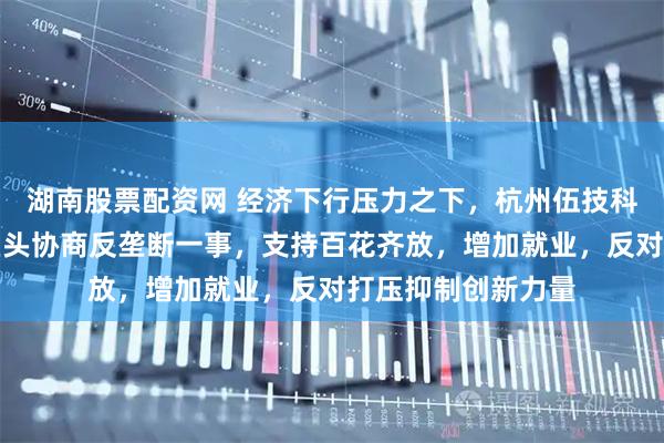 湖南股票配资网 经济下行压力之下，杭州伍技科技赵伟平，欲与巨头协商反垄断一事，支持百花齐放，增加就业，反对打压抑制创新力量